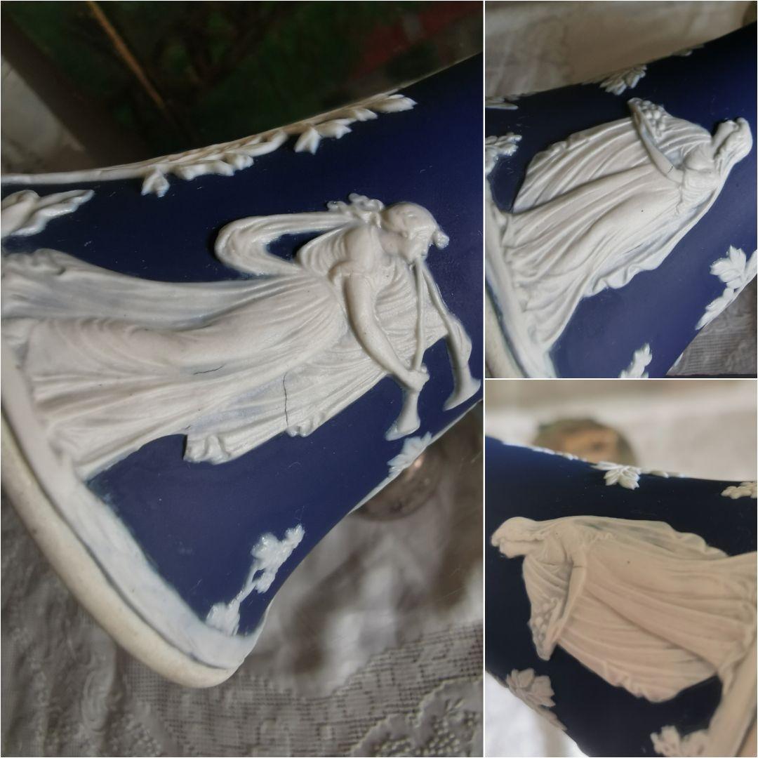 アンティーク英国 アダムスジャスパー カメオ技法 ラッパと供物の女性像のベース