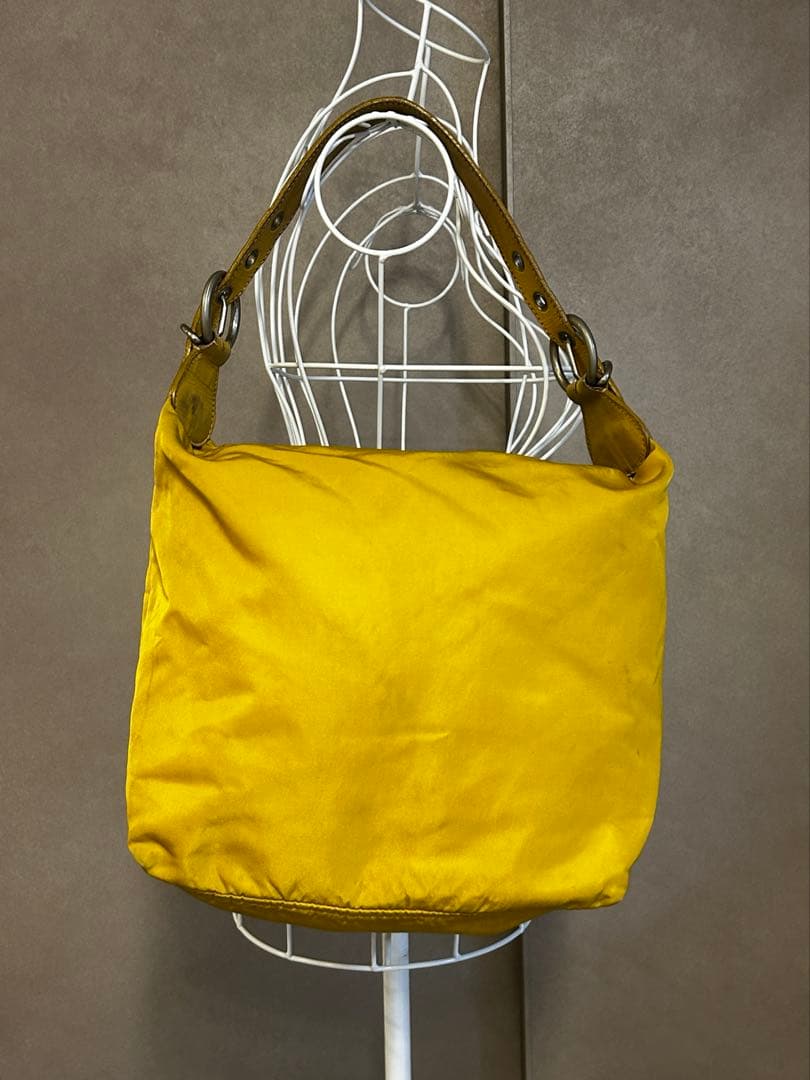 PRADA◆ナイロン サフィアーノ ◆ワン ショルダー バック◆イエロー/403