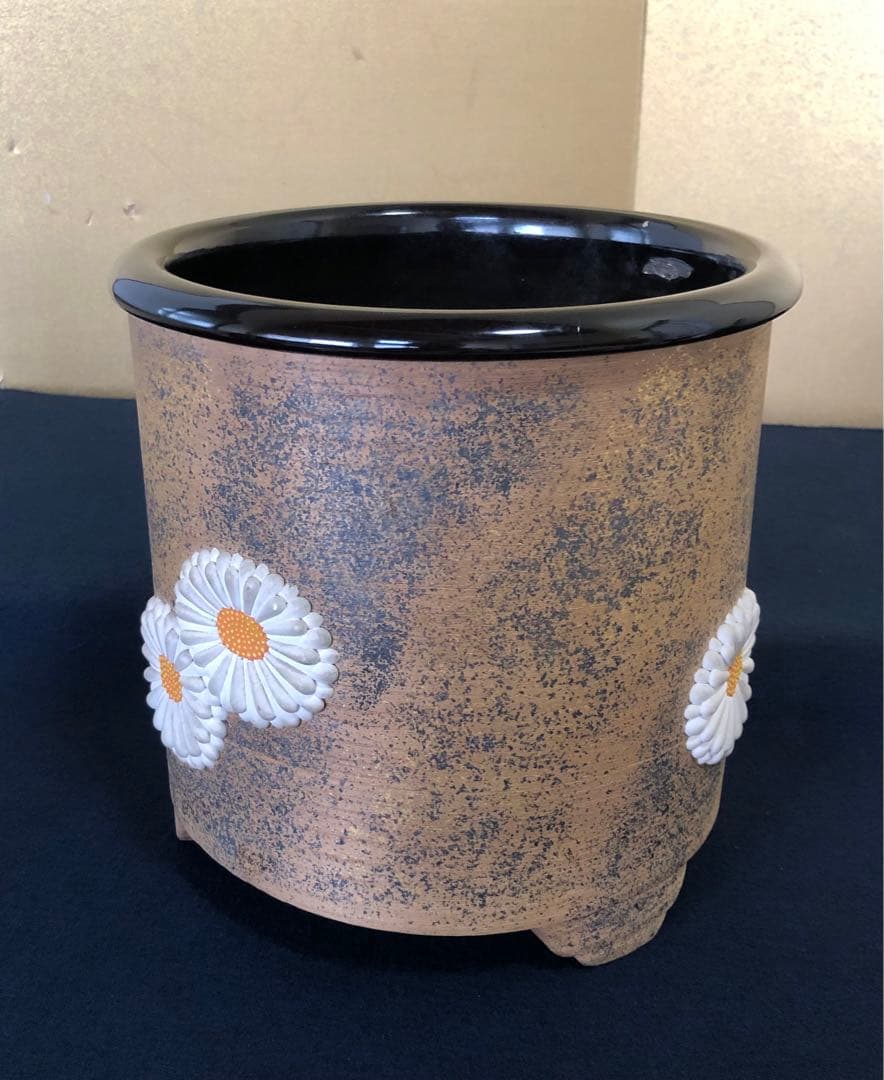 割引❗️《R》茶道具 菊置上 火鉢 火入 手炙 灰入 木箱　250731F3