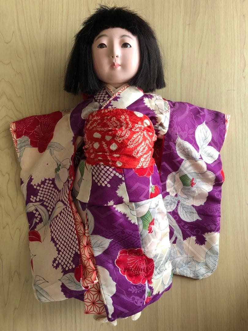 市松人形 約40cm+衣装+立て台