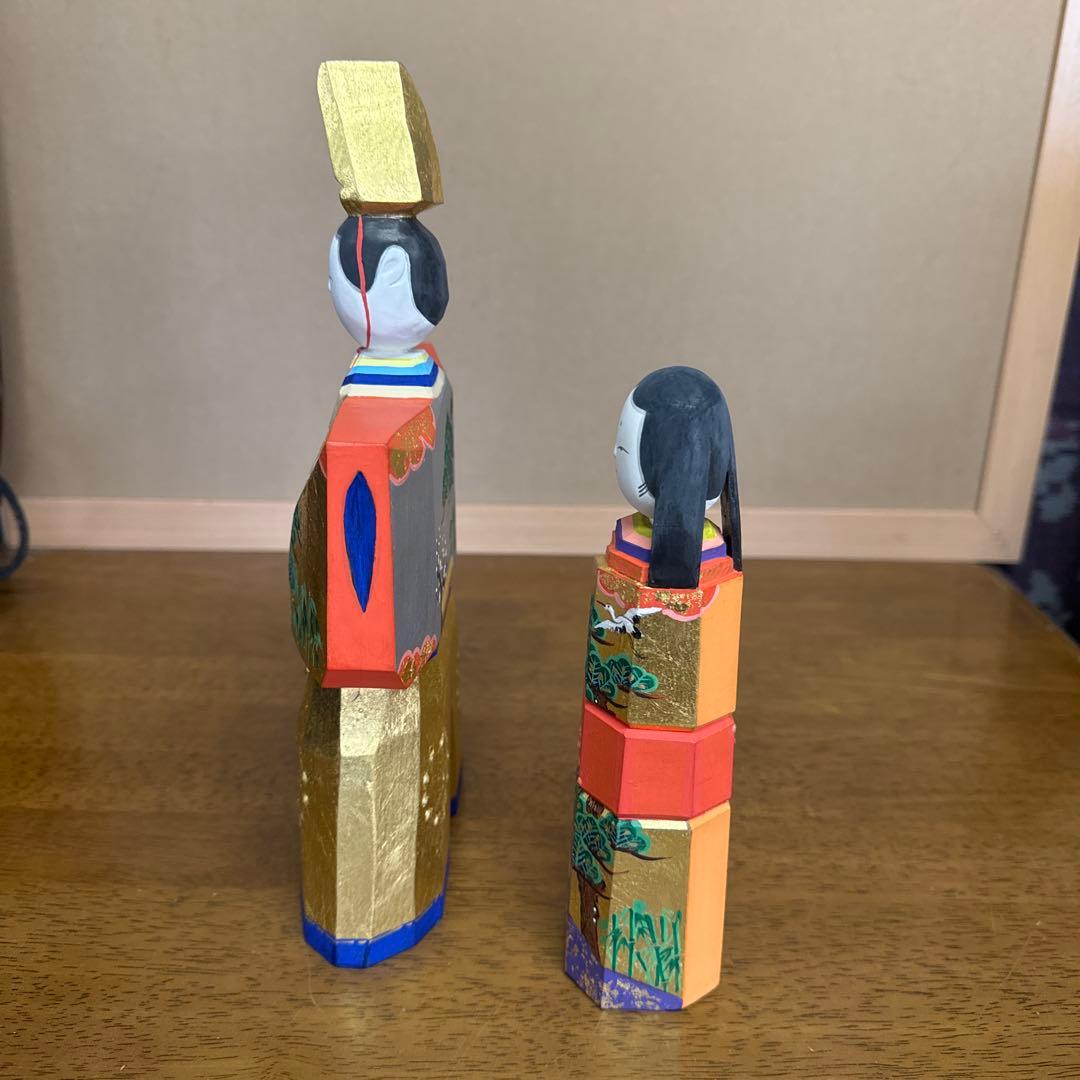 雛人形　一刀彫　清水俊明　古俊