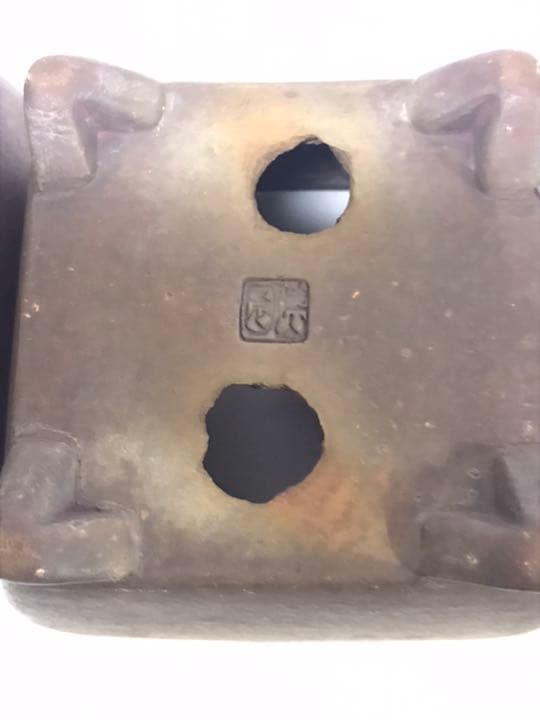 盆栽鉢　希少時代抜群常滑盆栽鉢佳山紫泥雲足正方鉢山野草寄せ植えサボテン植木鉢