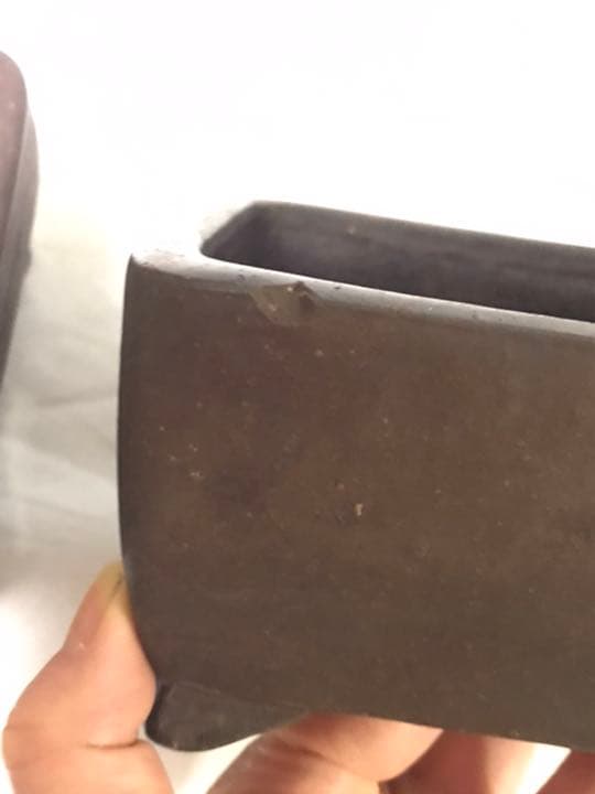 盆栽鉢　希少時代抜群常滑盆栽鉢佳山紫泥雲足正方鉢山野草寄せ植えサボテン植木鉢