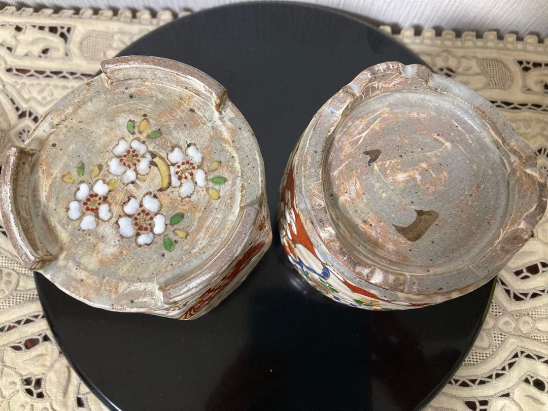 有田焼　香炉　濱田高滋作　目出鯛　紅白ペア　松竹梅　鯛に桜、花々