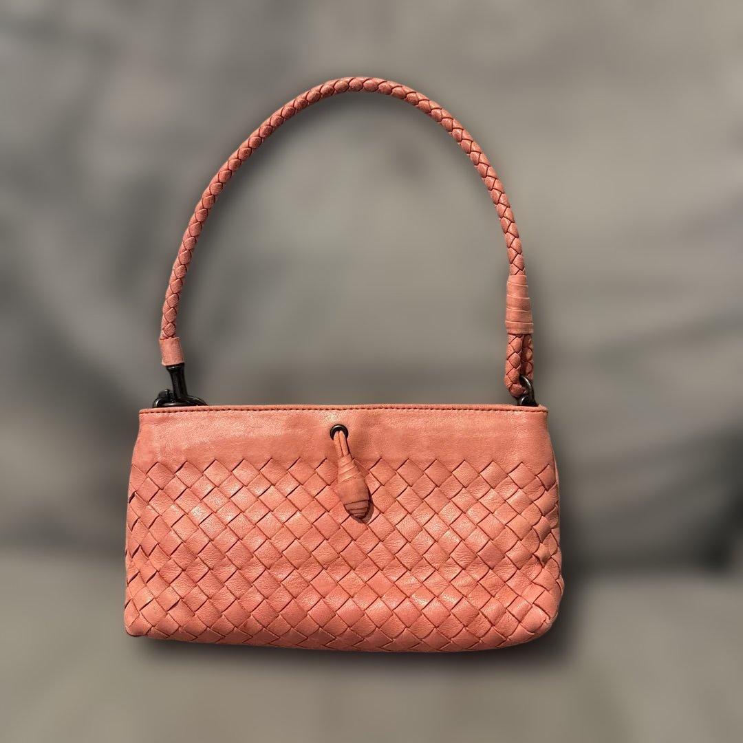 Bottega Veneta ピンク レザー ハンドバッグ