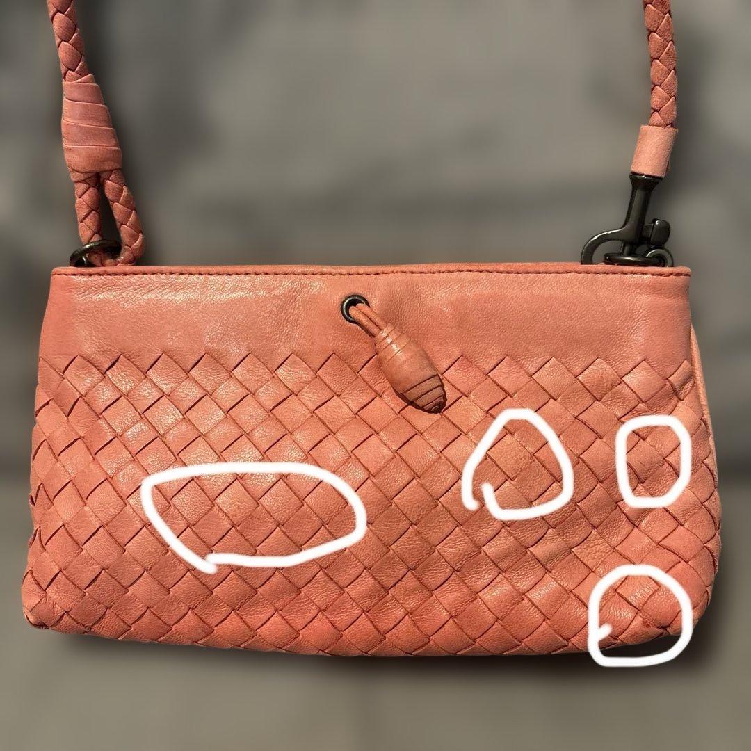 Bottega Veneta ピンク レザー ハンドバッグ