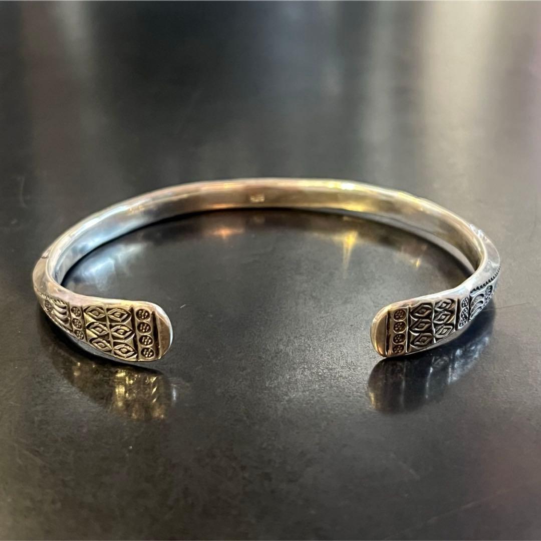 SILVER925 TRIBAL DESIGN BANGLE/シルバー/バングル