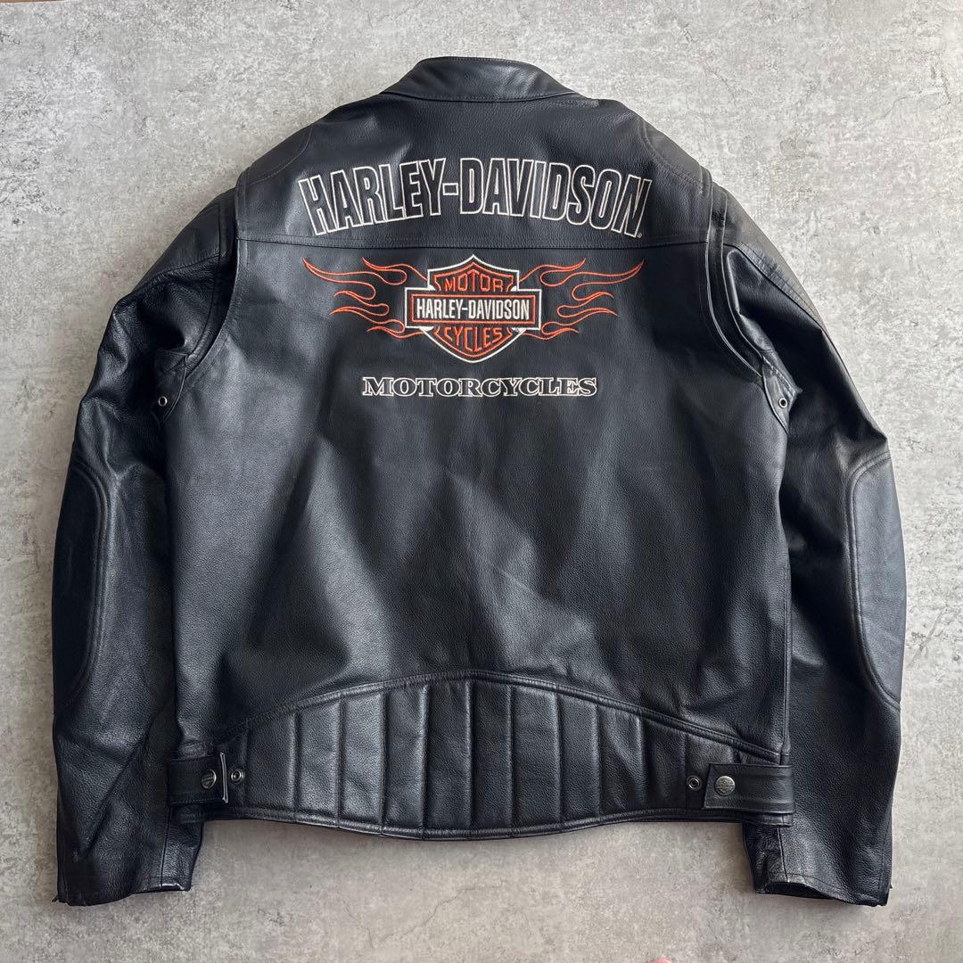 HARLEY DAVIDSON【L】本革 レザー ライダースジャケット ブラック