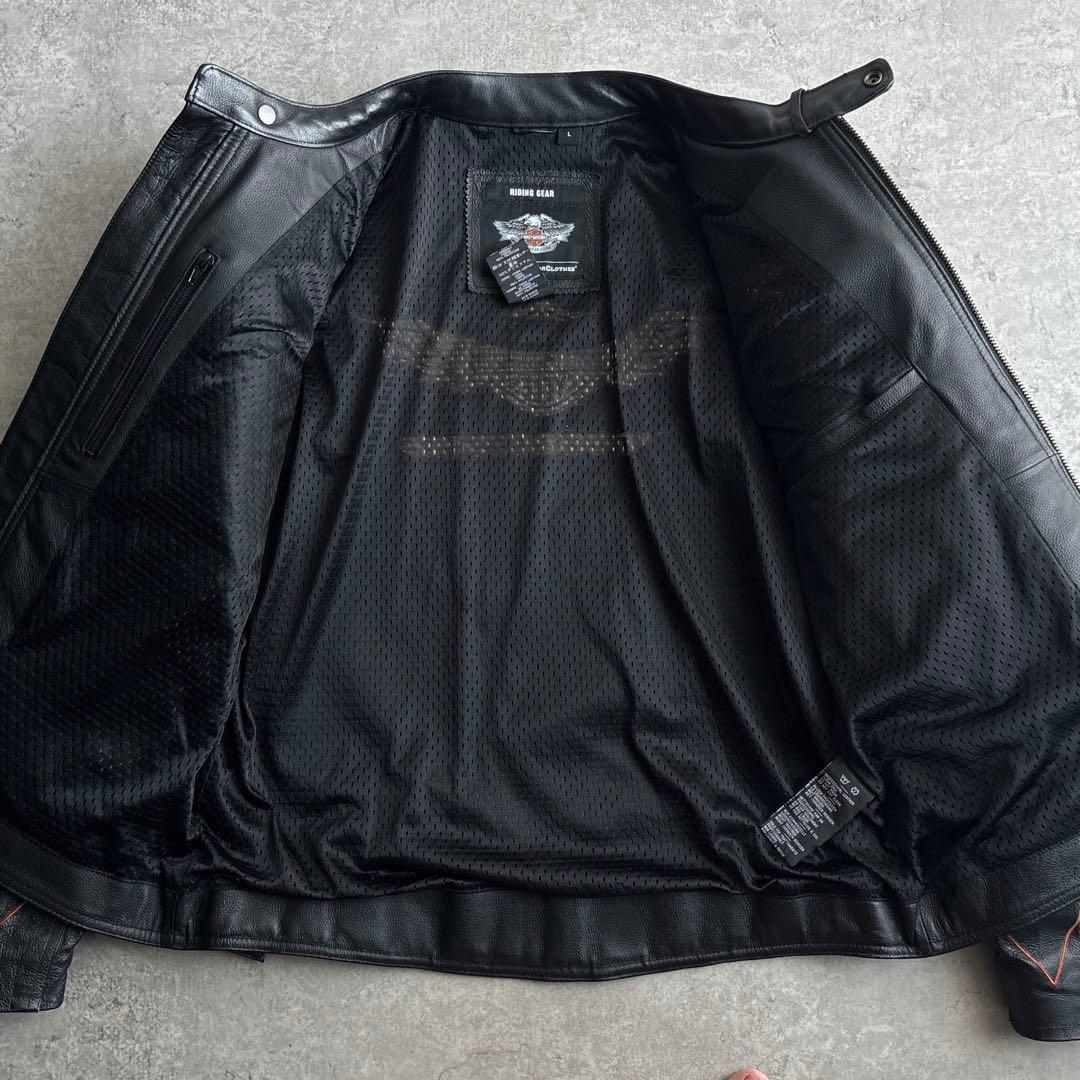 HARLEY DAVIDSON【L】本革 レザー ライダースジャケット ブラック