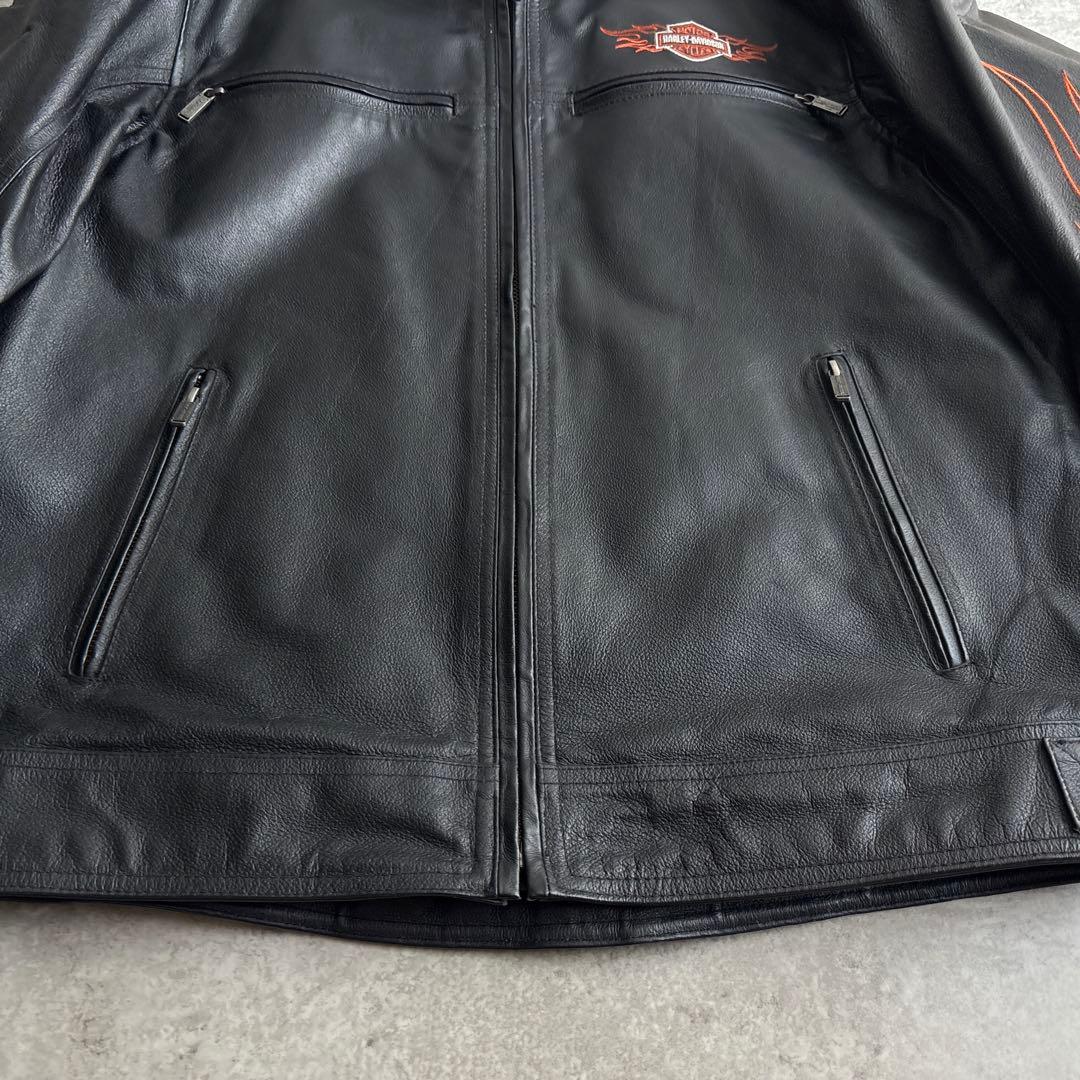 HARLEY DAVIDSON【L】本革 レザー ライダースジャケット ブラック