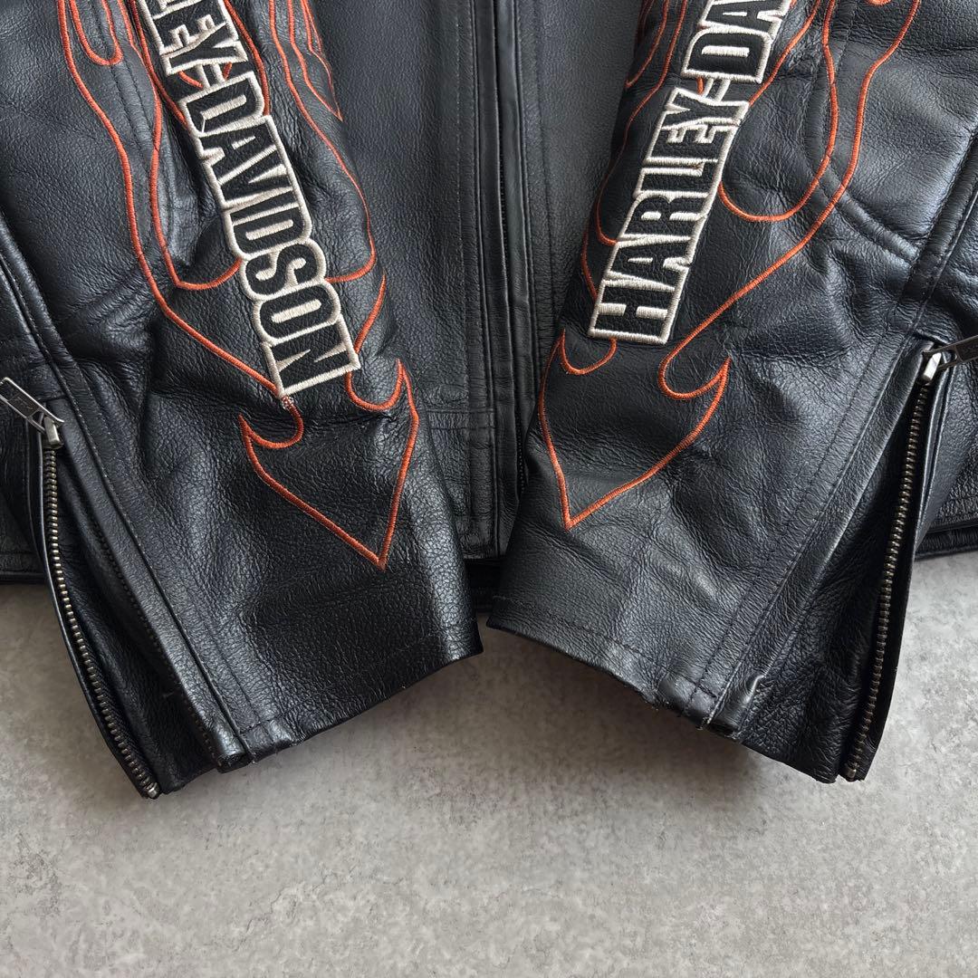 HARLEY DAVIDSON【L】本革 レザー ライダースジャケット ブラック