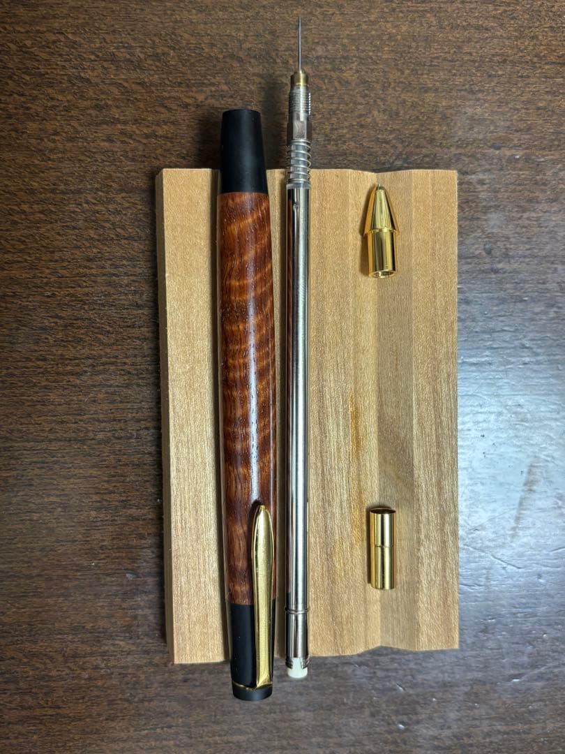 野原工芸 新型 本花梨虎杢 シャープペンシル 旧クリップ