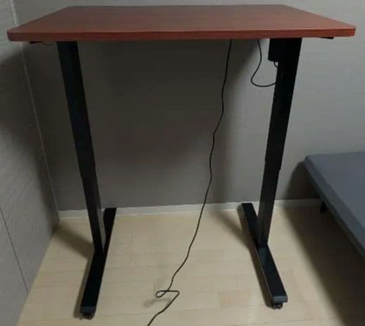 FLEXISPOTスタンディングデスクEF1脚-黒 天板-マホガニー100*60