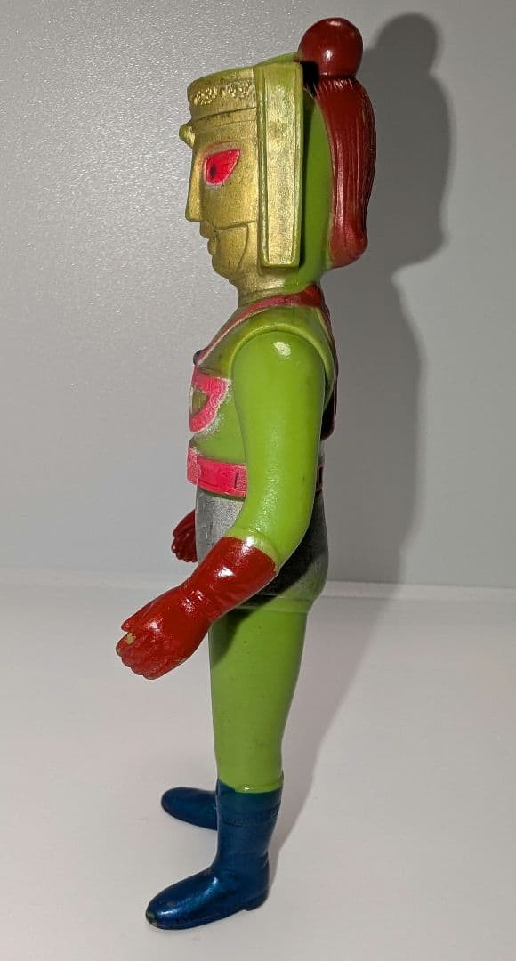 【珍色】グリーンマン ウッド ソフビ 当時物