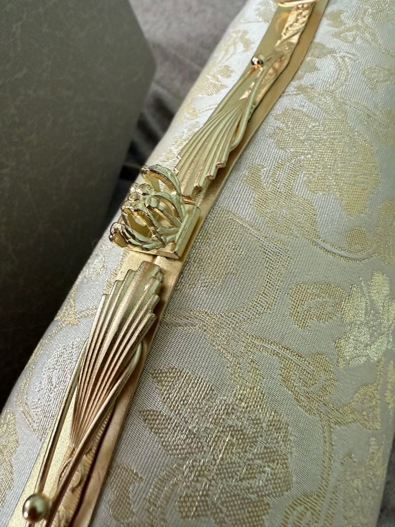 成人式⭐︎アイボリー 花柄 和装用バッグ 草履セット　used