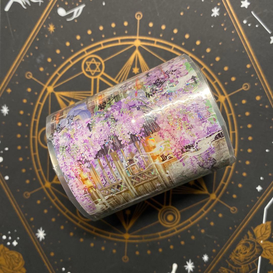 【C】海外　10m巻　貝殻光マスキングテープ　動物/お花/装飾/背景系