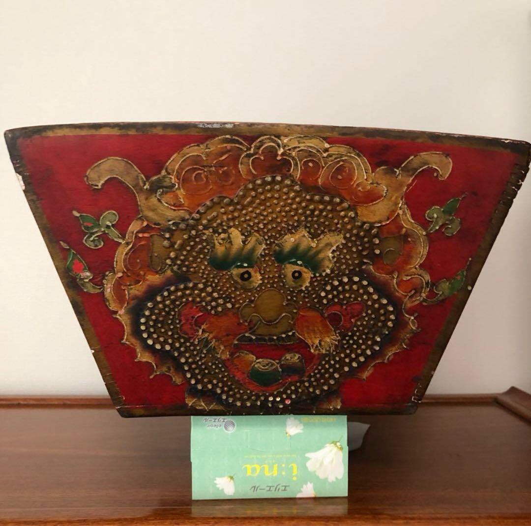 清代 木製龍紋斗