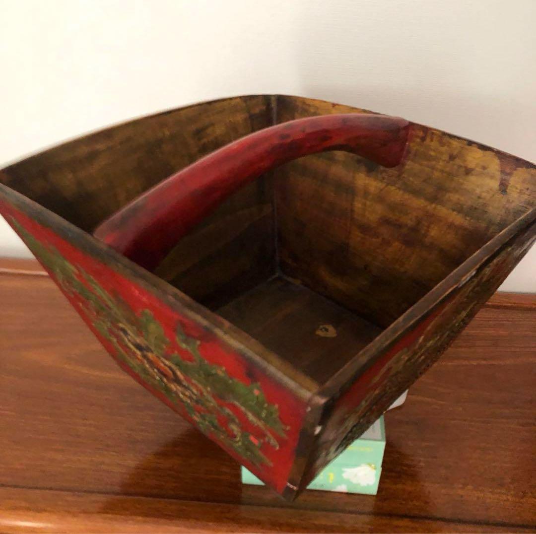 清代 木製龍紋斗