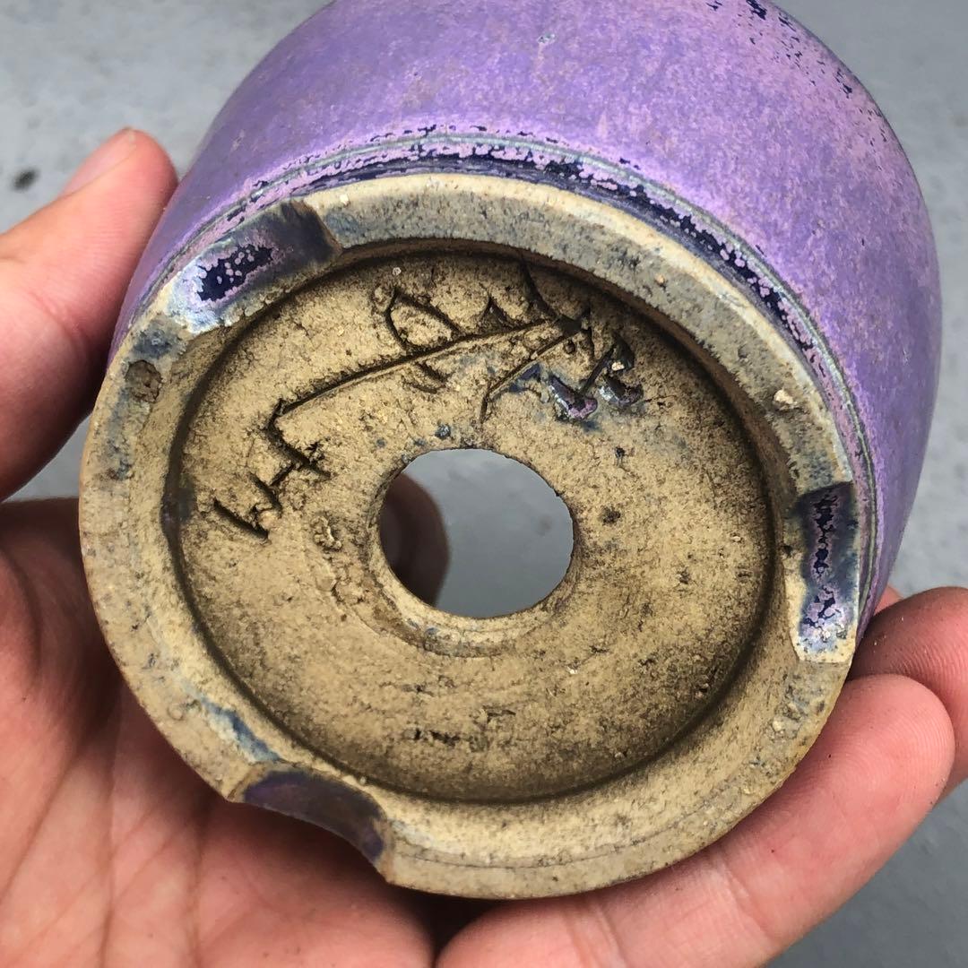 391.峯生 丸鉢3点 盆栽鉢 植木鉢 8*5.5cm