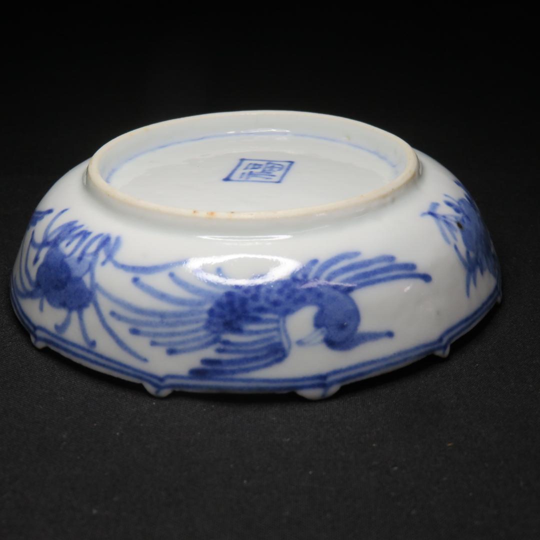 小皿 手塩皿 豆皿 染付 古伊万里 人物風景図 5枚 明治 大正