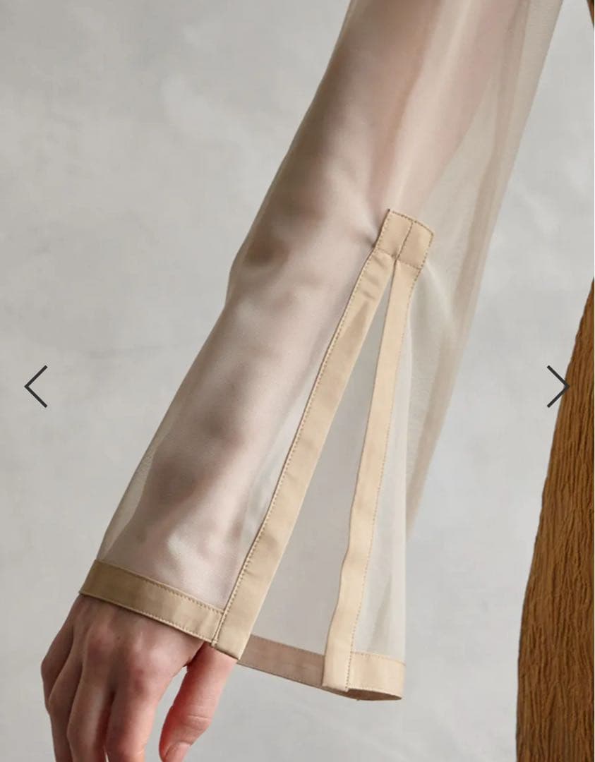 チュールブラウス付きジャカードIラインドレス