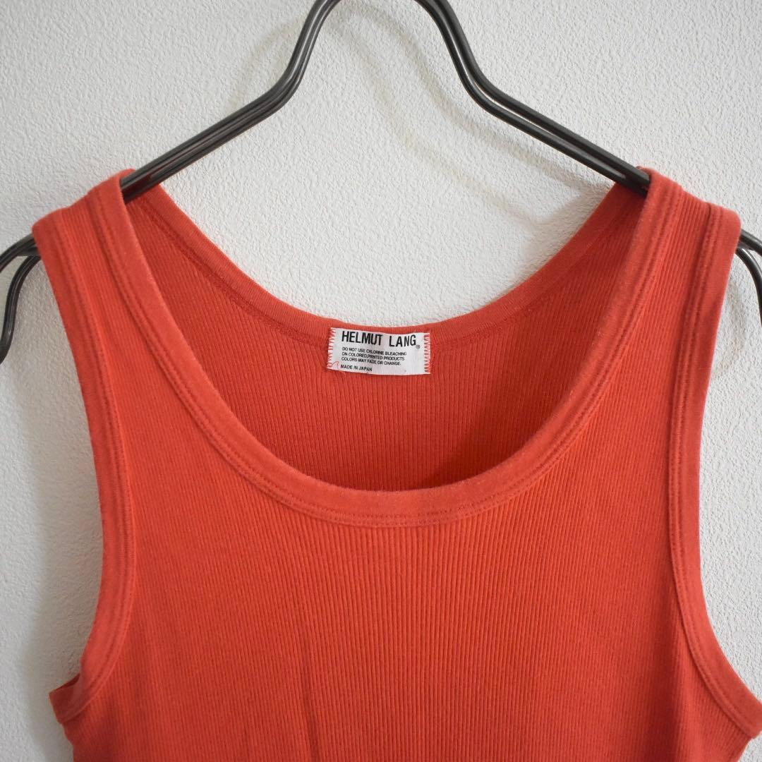 90s archive HELMUT LANG 日本製 タンクトップ オレンジM
