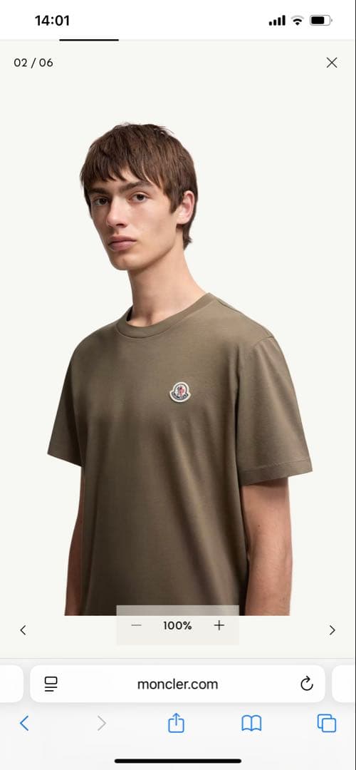 MONCLER オリーブ Tシャツ Sサイズ
