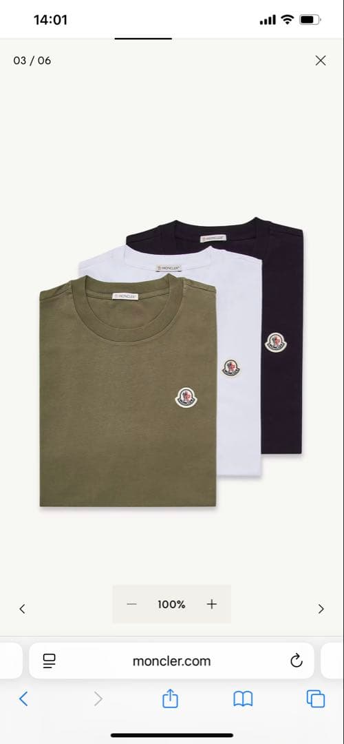 MONCLER オリーブ Tシャツ Sサイズ