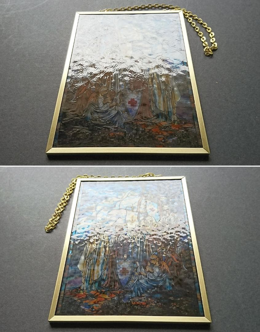 新品ルイスCティファニー ステンドグラス赤十字Red Crossグラスマスターズ