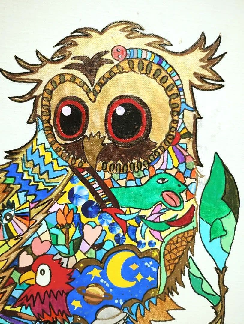 【SALE】［F6号］ジミー大西（森の哲学者）/肉筆/手描き/サイン有/アクリル