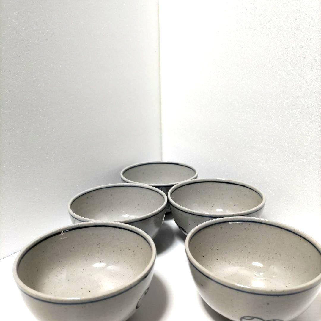 膳所焼　ツボツボ絵　汲出し　5客　淡海ぜぜ　陽炎園