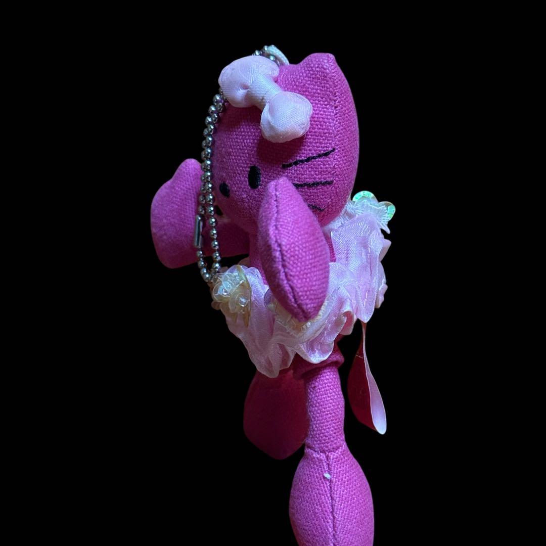 レア　ハローキティ　デニム　ピンク　足長ぬいぐるみ　ストラップ　レトロ　サンリオ