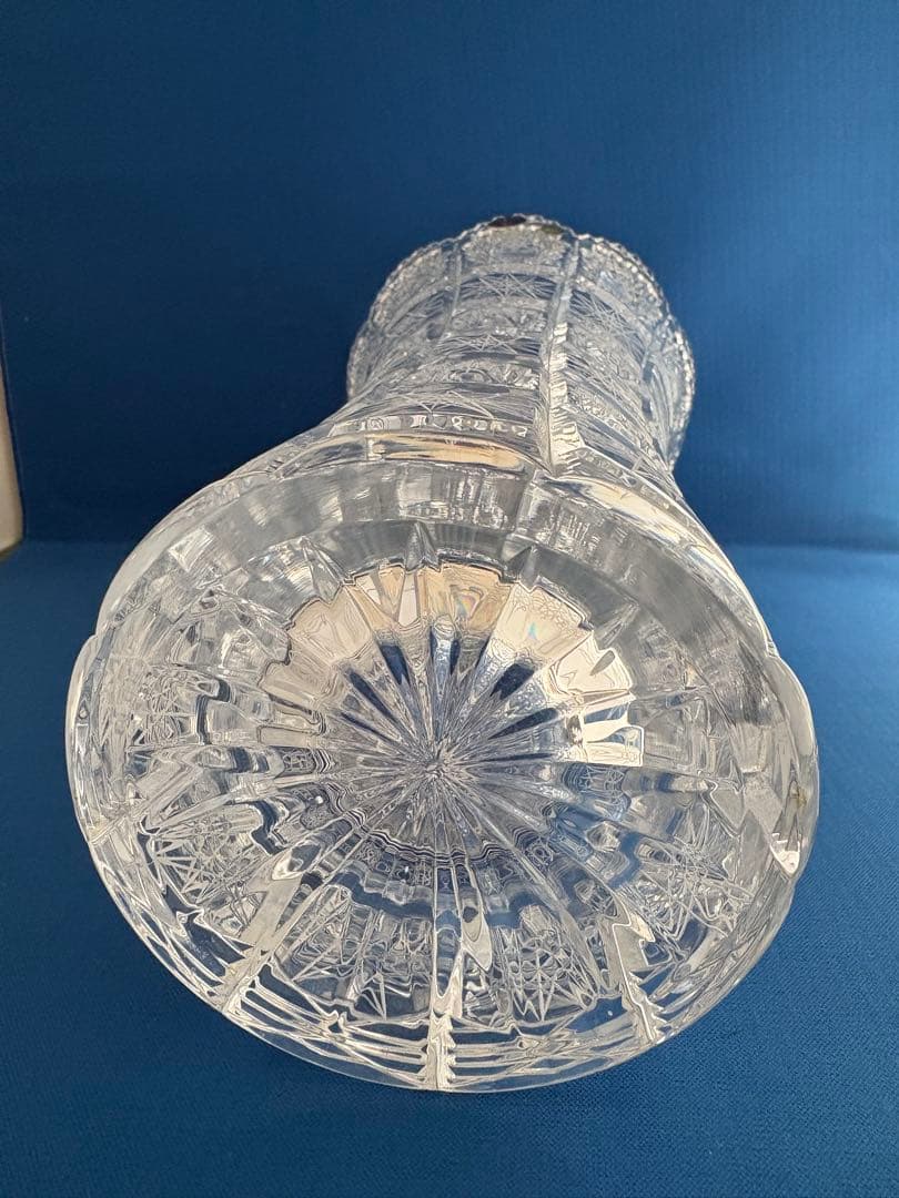 ボヘミア製 鉛クリスタル フラワーベース