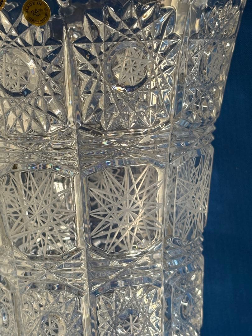 ボヘミア製 鉛クリスタル フラワーベース