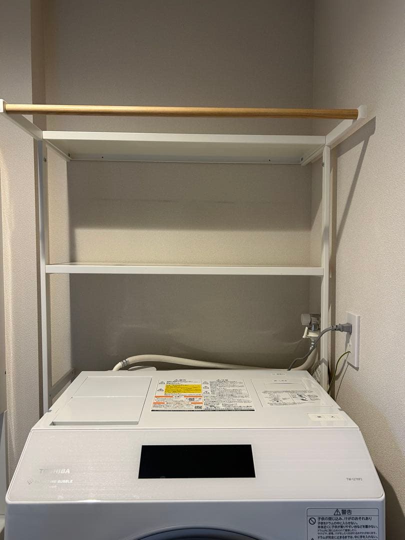 ★4/12まで出品★tower 山﨑実業ランドリーラック 洗濯機用 上部棚付き