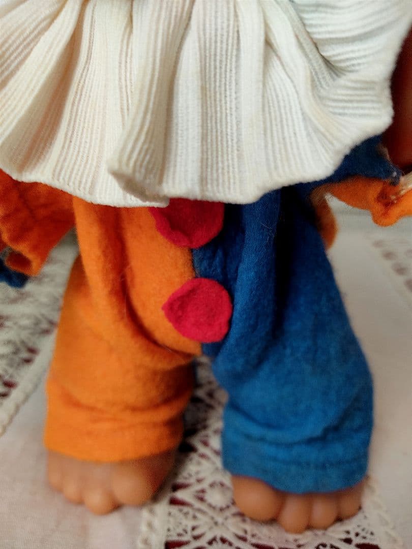 デンマーク　トロール人形　昭和レトロ　 妖精  ぬいぐるみ　小人　ピエロ　　北欧