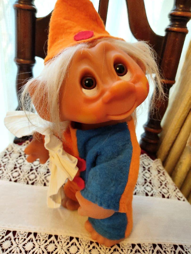 デンマーク　トロール人形　昭和レトロ　 妖精  ぬいぐるみ　小人　ピエロ　　北欧