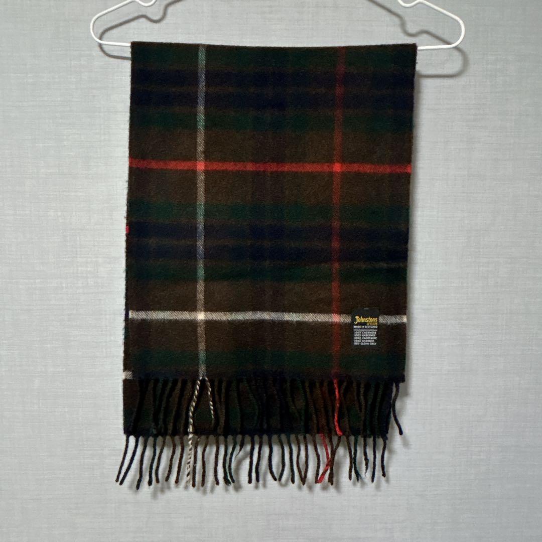 ＊美品＊Johnstons of ELGINカシミヤ100%ブルー マフラー