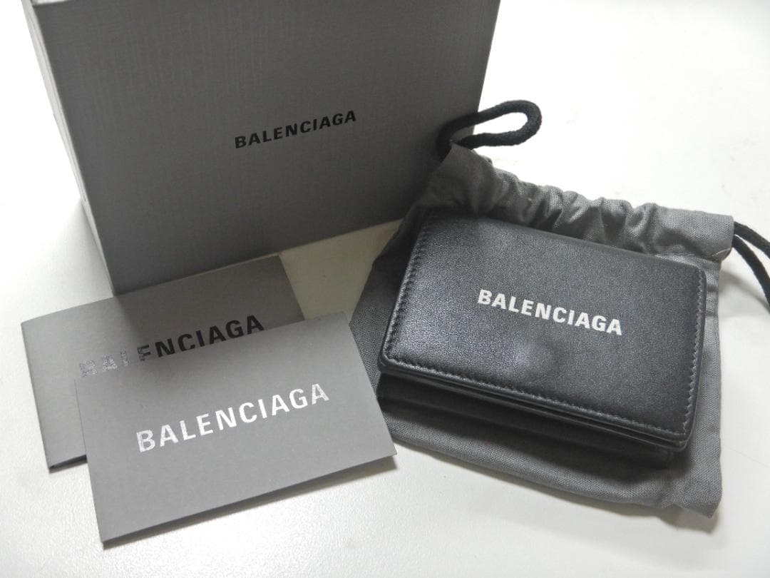 h*☻様 BALENCIAGA バレンシアガ 三つ折り財布 594312 ブラッ