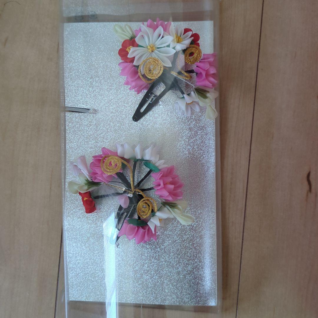 式部浪漫七五三 着物セット 赤とピンク 花柄