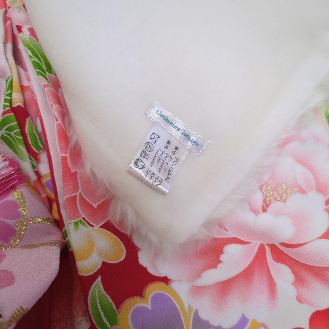 式部浪漫七五三 着物セット 赤とピンク 花柄