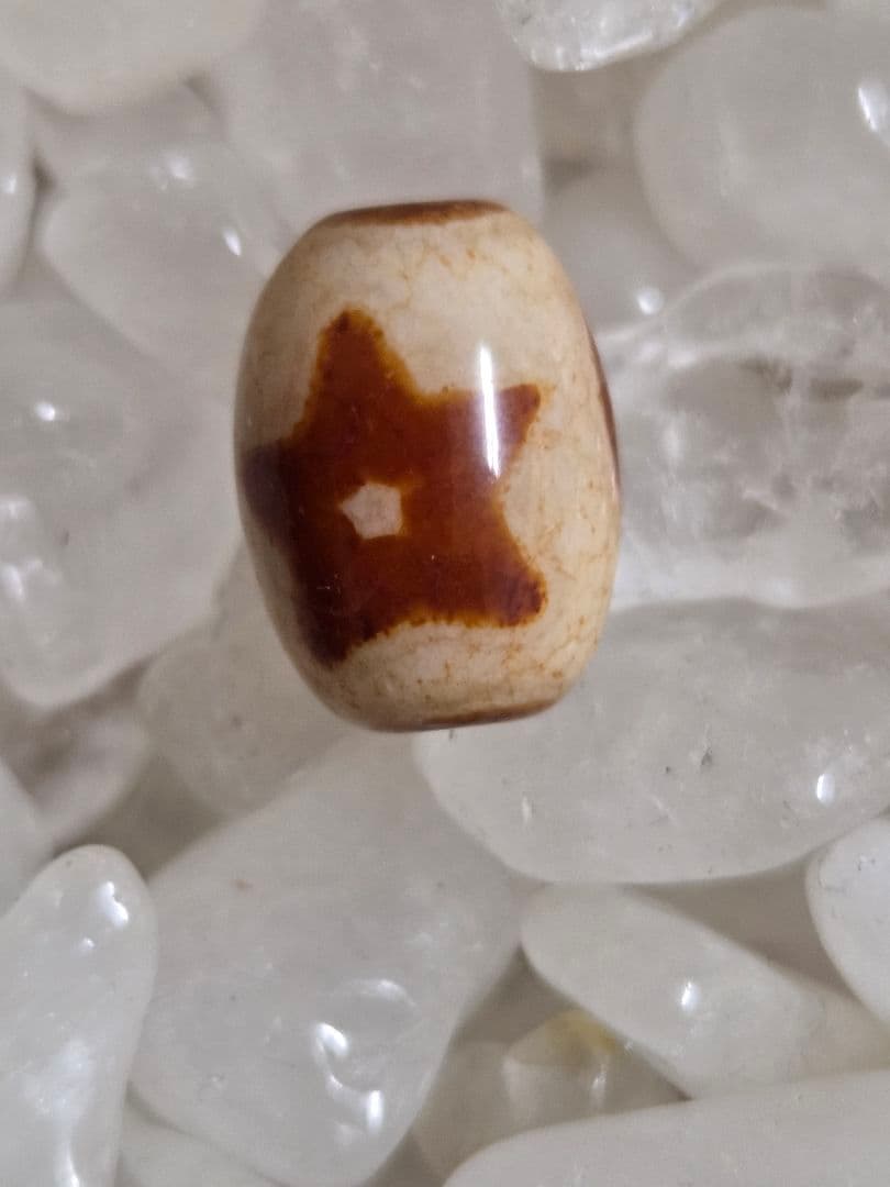 043　天珠４点セット！線珠　蓮花　黄龍眼　日月星　dzibeads！