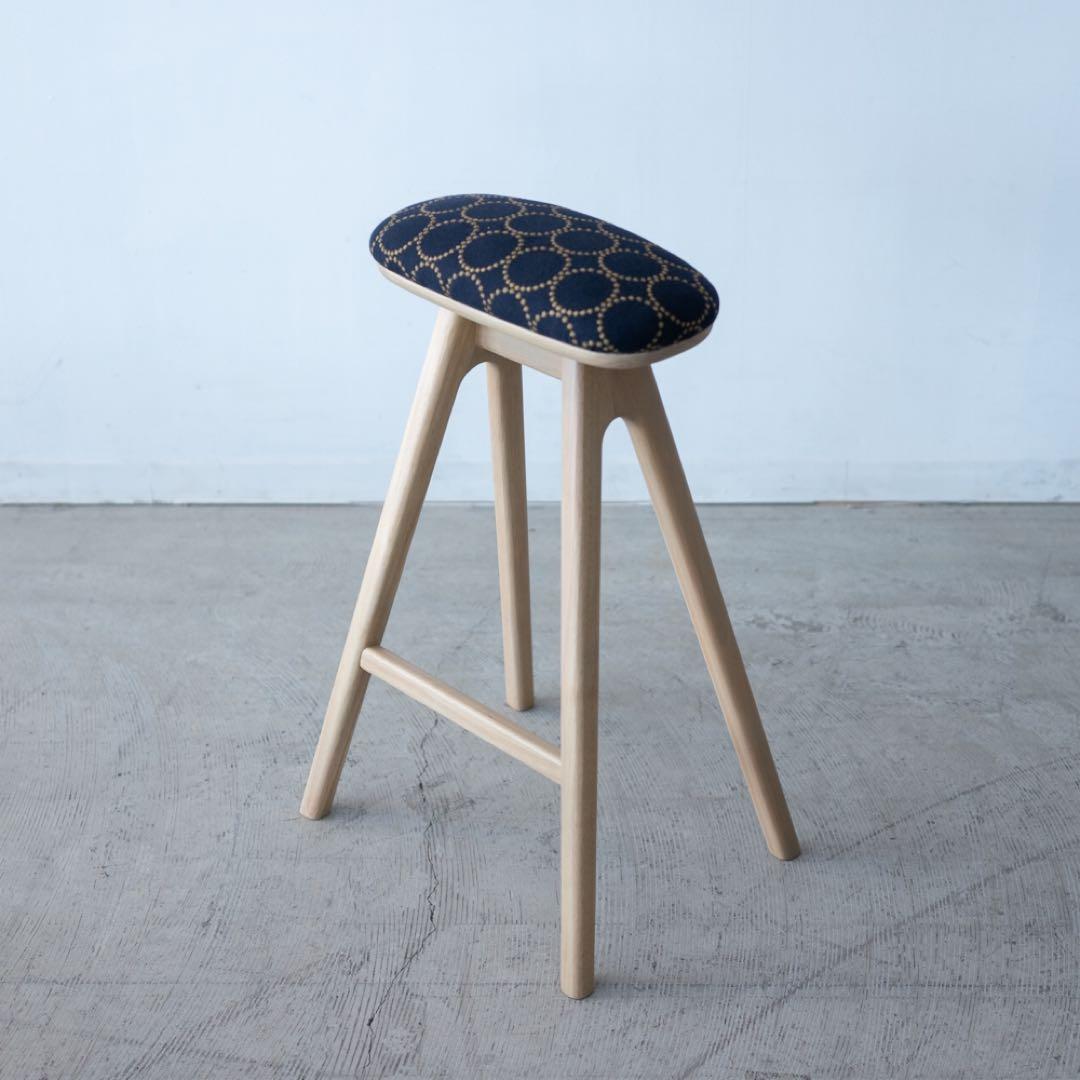 キッチンスツールNA H630＋ミナ ペルホネン　タンバリン　ネイビー