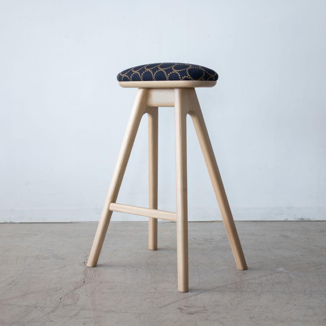 キッチンスツールNA H630＋ミナ ペルホネン　タンバリン　ネイビー