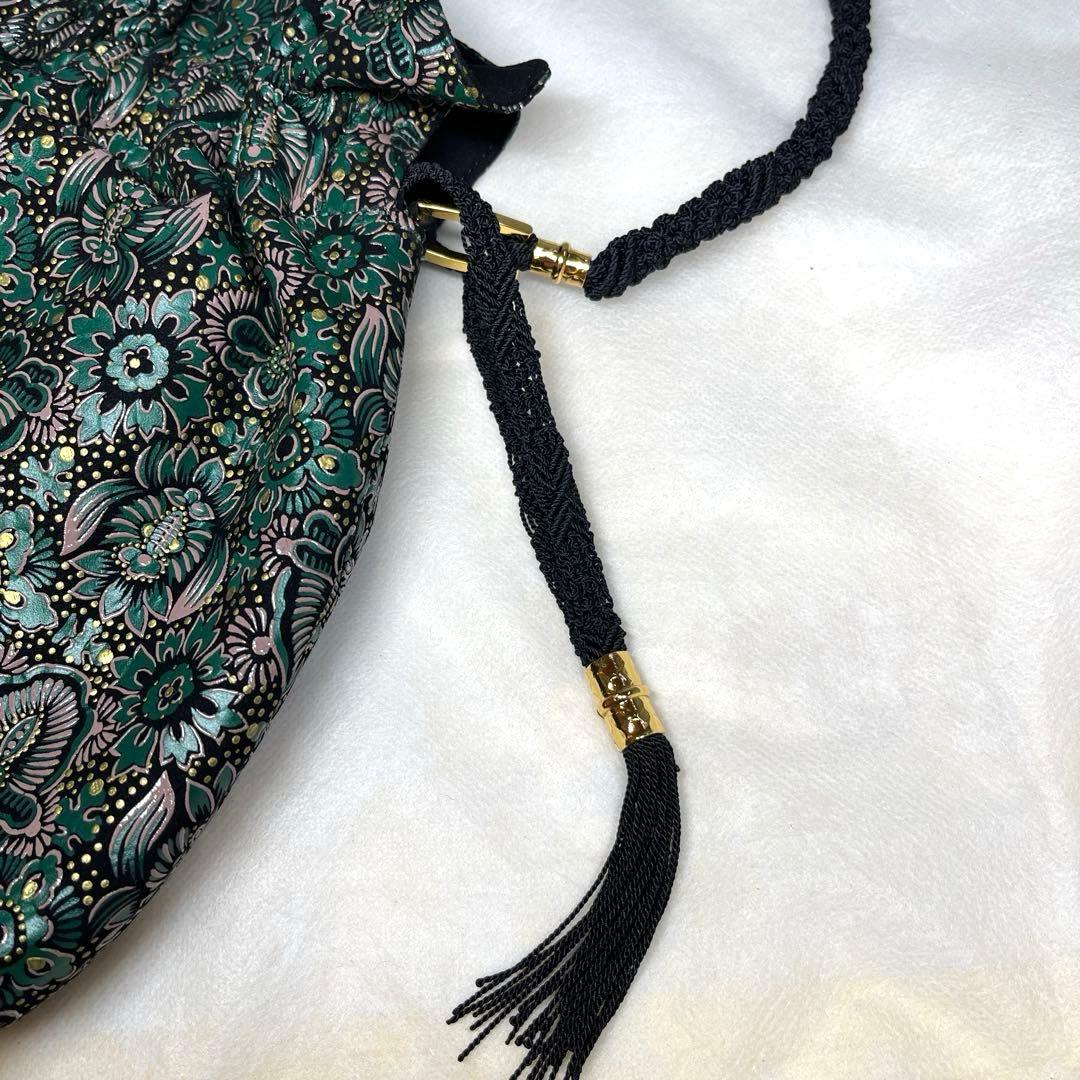 【美品】印傳屋　インデンヤ　巾着バッグ　ポーチ