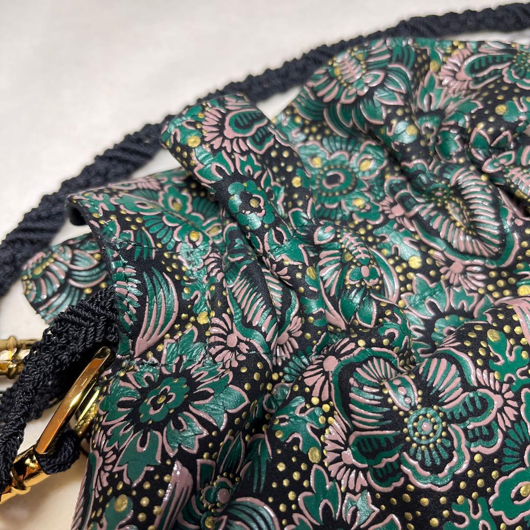 【美品】印傳屋　インデンヤ　巾着バッグ　ポーチ