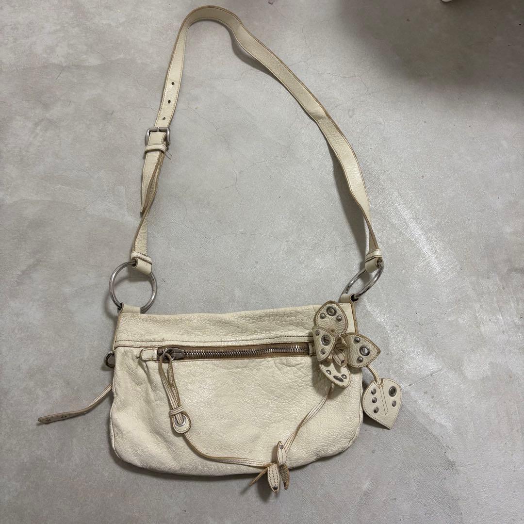 バッグ 00s miumiu archive leather shoulder bag