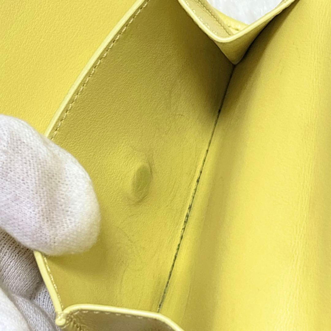 極美品✨️CELINE 二つ折り財布 イエロー スモールストラップウォレット