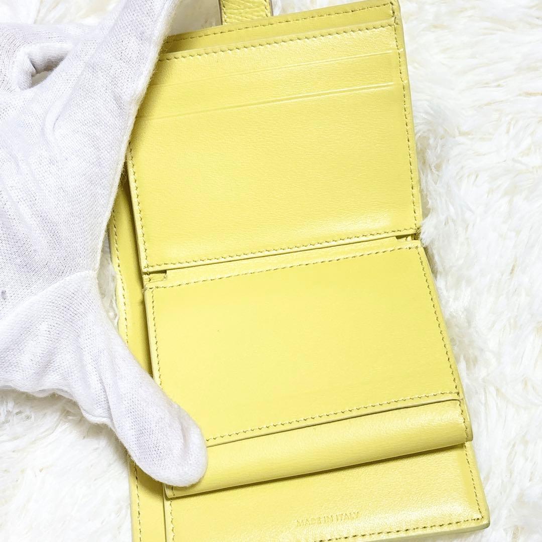 極美品✨️CELINE 二つ折り財布 イエロー スモールストラップウォレット