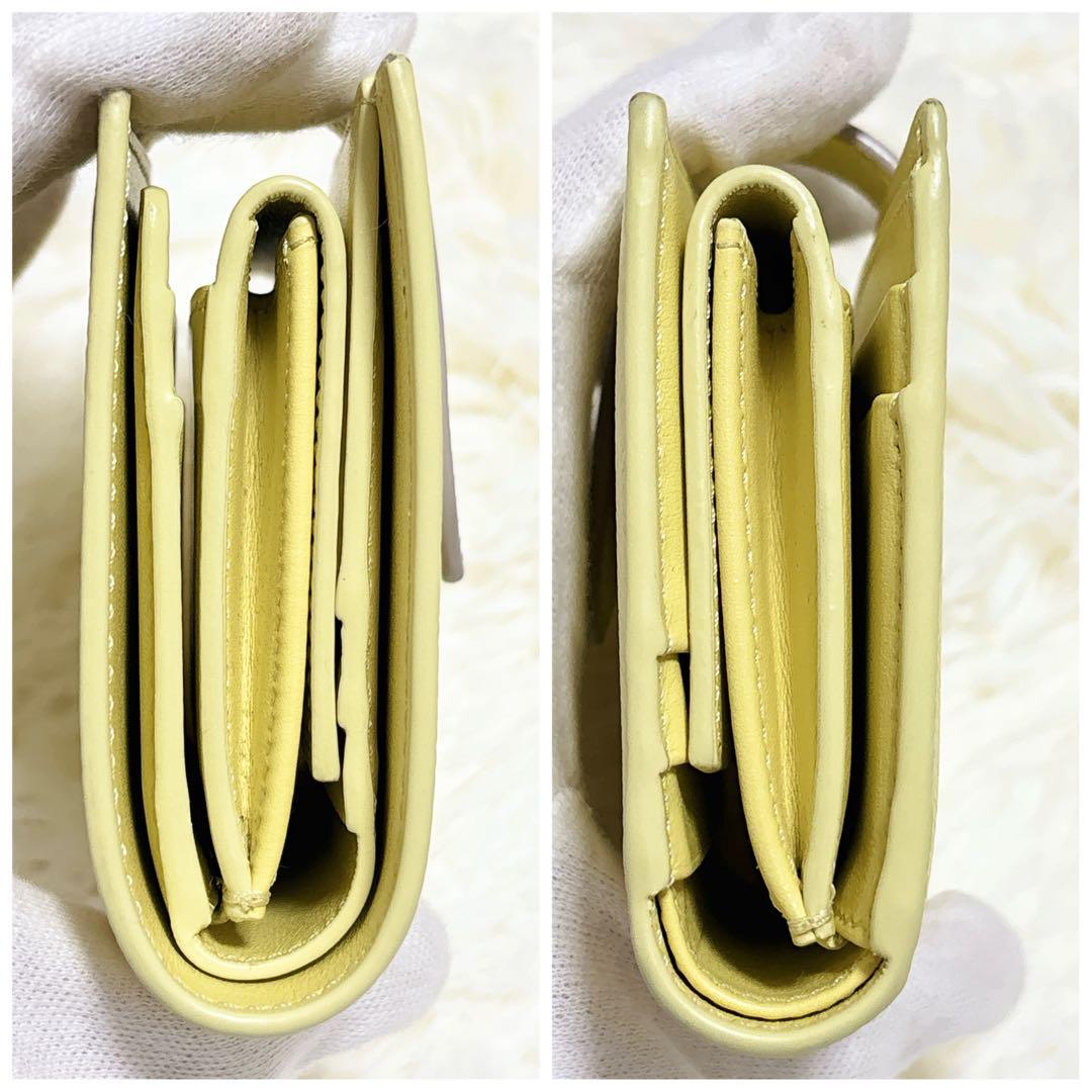 極美品✨️CELINE 二つ折り財布 イエロー スモールストラップウォレット